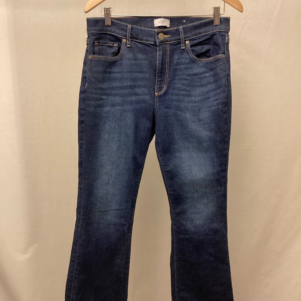 LOFT Outlet 6 Bootcut Jeans Mid Rise Women’s Stretch Dark Wash - Picture 5 of 12